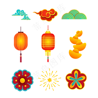春节图标节日小元素,免抠元素