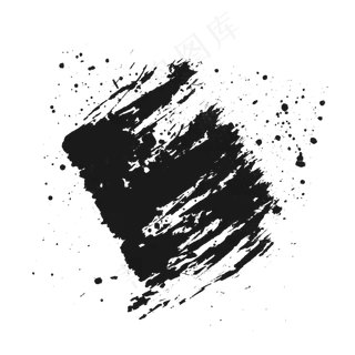 黑色笔刷墨迹元素