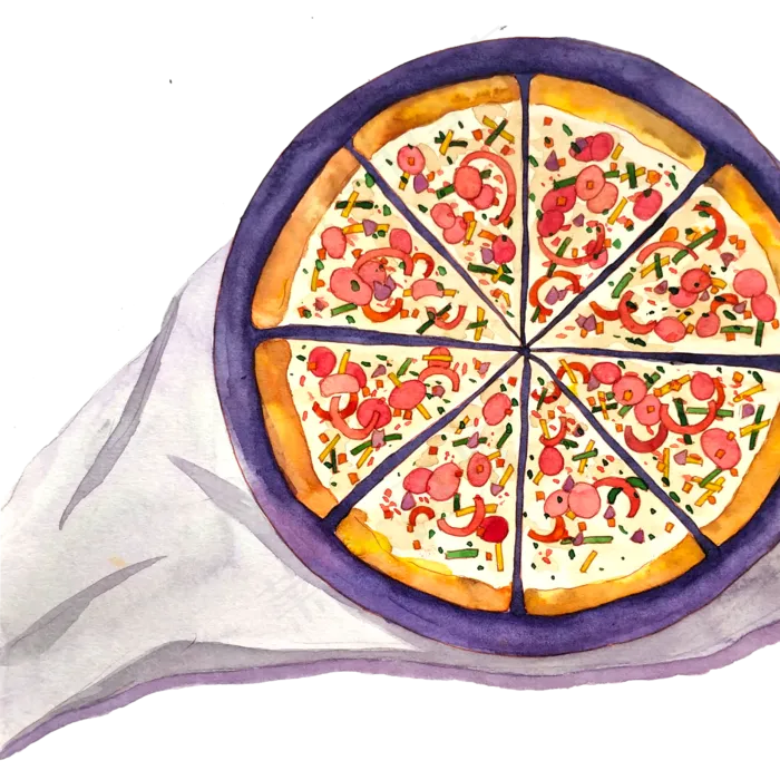 餐桌美食pizza美味丰盛,免抠元素(2500X2500(DPI:300))psd模版下载