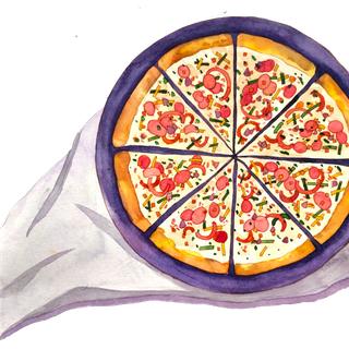 餐桌美食pizza美味丰盛,免抠元素