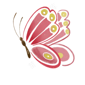 粉色鲜艳花朵蝴蝶png素材图片,免抠元素