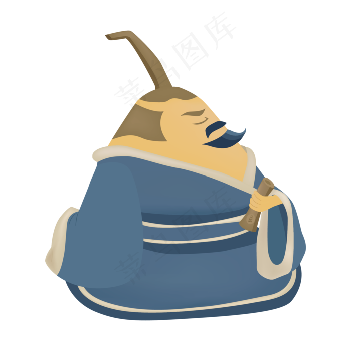 卡通手绘古人屈原