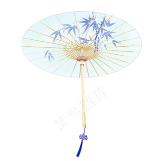 唯美古风手绘油纸伞,免抠元素
