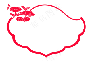 线条手绘剪纸鱼边框,免抠元素