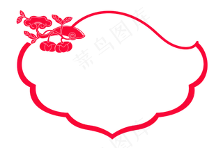 线条手绘剪纸鱼边框,免抠元素