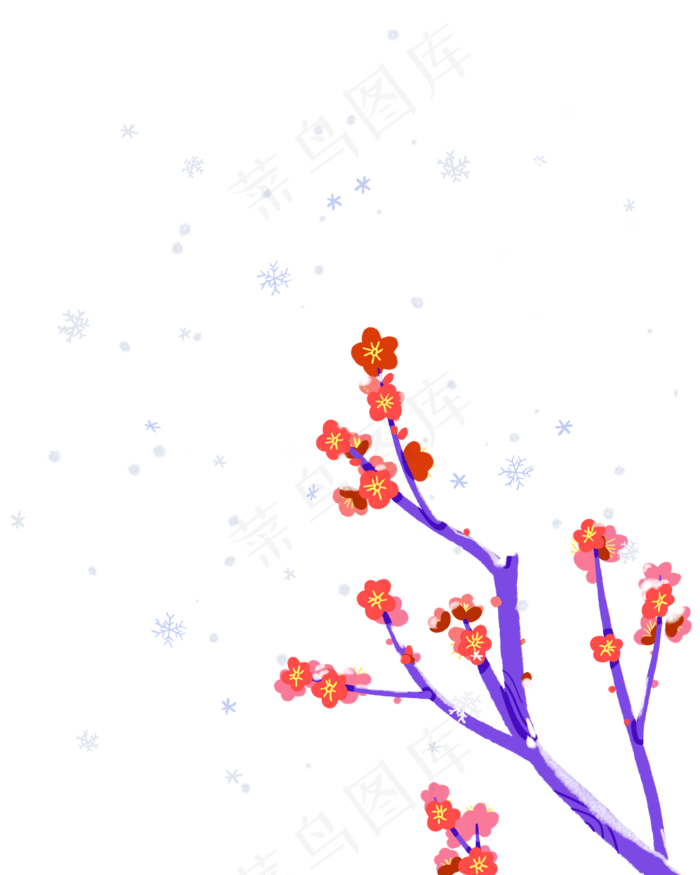 2019新年红梅素材,免抠元素(2000X2500(DPI:300))psd模版下载