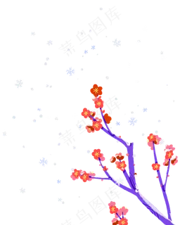 2019新年红梅素材,免抠元素