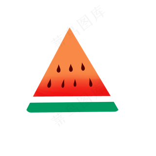 切开的半个西瓜水果三角形