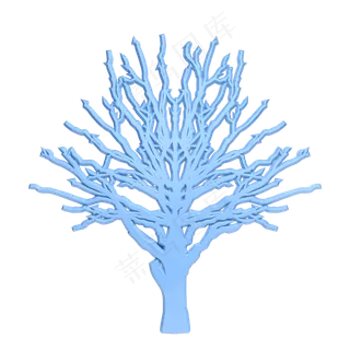 C4D浅蓝色立体树木 C4D浅蓝色立体树木