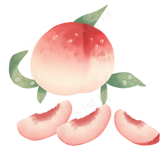 新鲜水果水蜜桃(2100X2100(DPI:300))psd模版下载