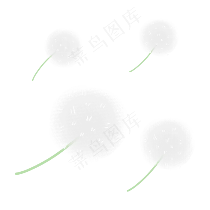 飞舞的白色蒲公英(2000X2000(DPI:300))psd模版下载