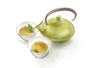 白露手绘古风花茶