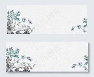 复古牛皮纸手绘菊花梅花banner