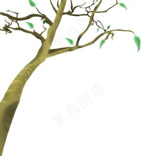 手绘枯木逢春装饰