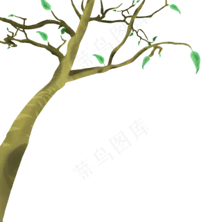 手绘枯木逢春装饰