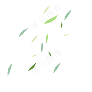 清明节被风吹散的柳树叶卡通素材,免抠元素