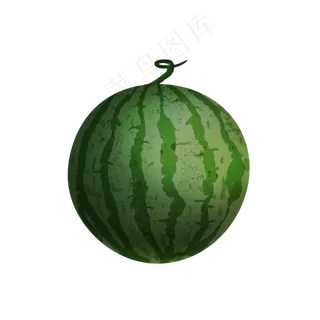 一个圆圆的手绘西瓜