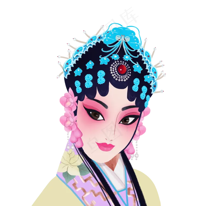京剧旦角杜丽娘花旦,免抠元素(3500*3500px 300 dpi )psd模版下载