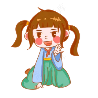 儿童节开心过节的女孩手绘