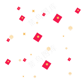 飘浮的红包雨,免抠元素