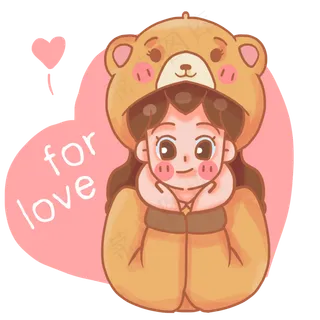 小熊睡衣情侣头像女