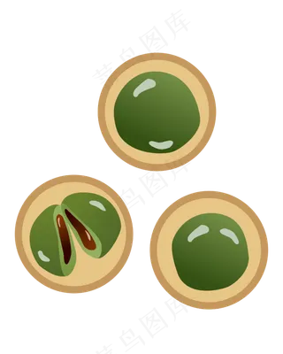 矢量卡通清明青团