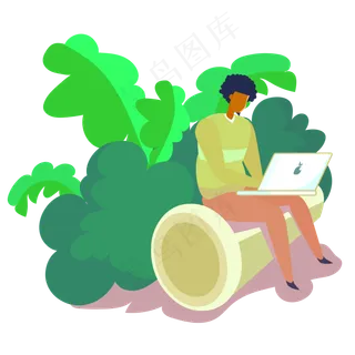 享受假期时被催改稿只好用笔记本,免抠元素