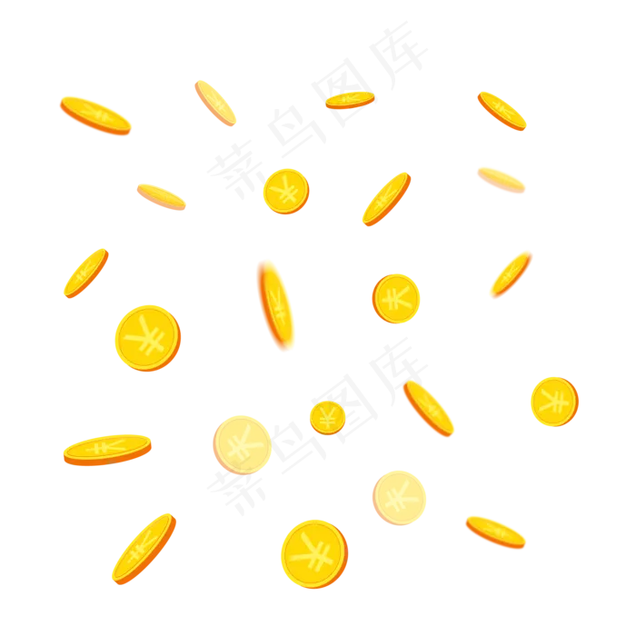 漂浮金币(2000*2000px 300 dpi )ai矢量模版下载