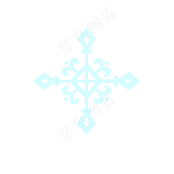 雪花装饰图案小雪十字架(2000X2000(DPI:300))psd模版下载