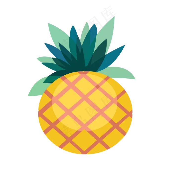 菠萝(2000*2000px 300 dpi )ai矢量模版下载