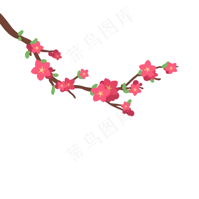 手绘春天粉色的樱花