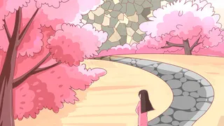 粉色系卡通手绘风各类花节樱花配图