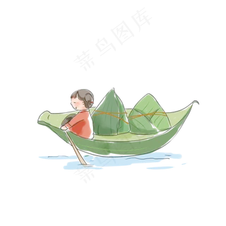 端午节创意粽子叶船带粽子