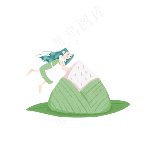 抱着粽子的可爱女孩