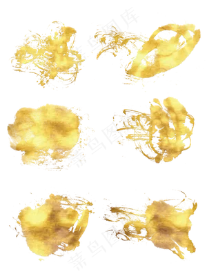 黄金金箔金色中国水墨墨迹,免抠元素