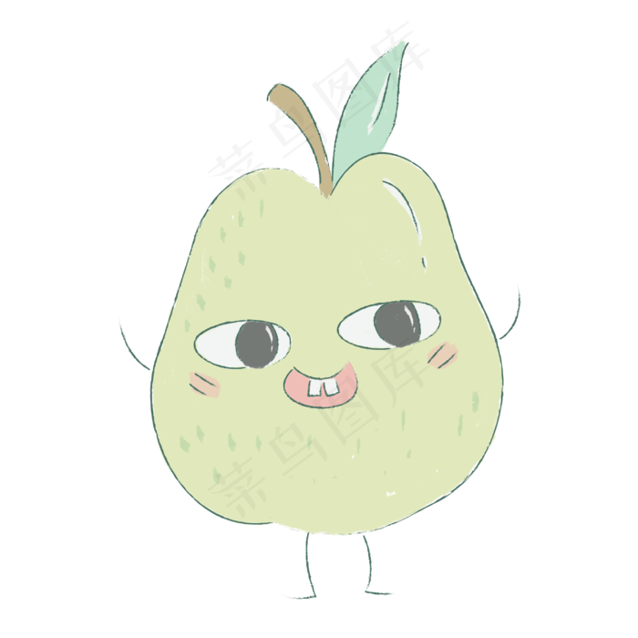 手绘可爱水果梨小人形象