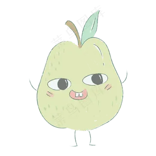 手绘可爱水果梨小人形象