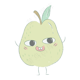 手绘可爱水果梨小人形象