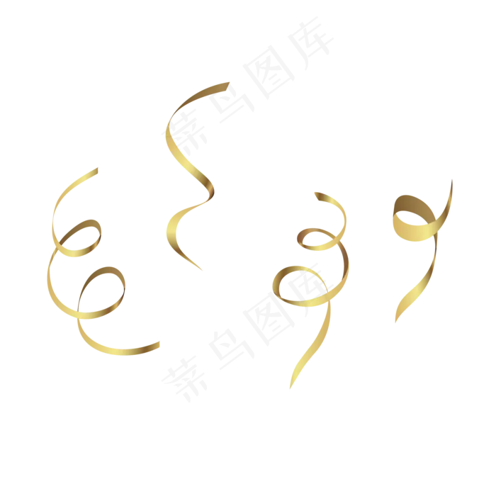 金色彩带,免抠元素(2000*2000px 300 dpi )ai矢量模版下载