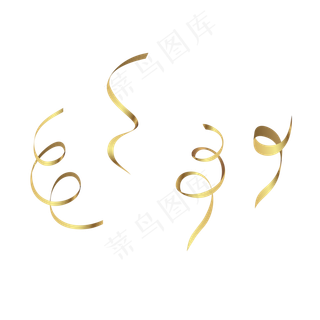 金色彩带,免抠元素