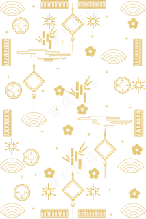 扁平鼠年新年底纹,免抠元素