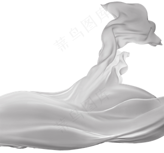 白色丝带丝绸,免抠元素