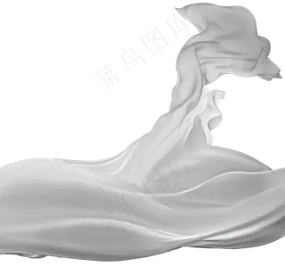 白色丝带丝绸,免抠元素