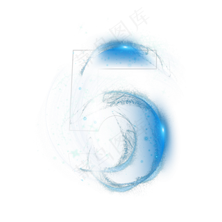 炫酷蓝色星空倒计时数字5