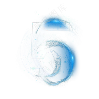 炫酷蓝色星空倒计时数字5