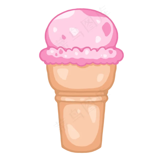夏天美味甜筒雪糕,免抠元素ai矢量模版下载