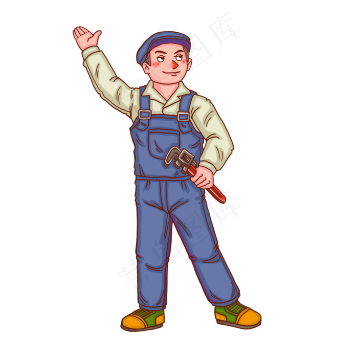 五一劳动节人物男钳子工人(3000X3000(DPI:300))psd模版下载
