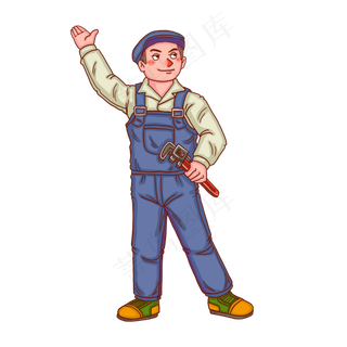 五一劳动节人物男钳子工人