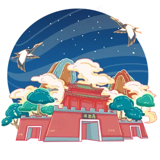 开封河南开封府城门,免抠元素