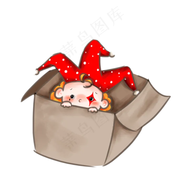 愚人节小丑盒子4月一日PNG(4000X4000(DPI:300))psd模版下载